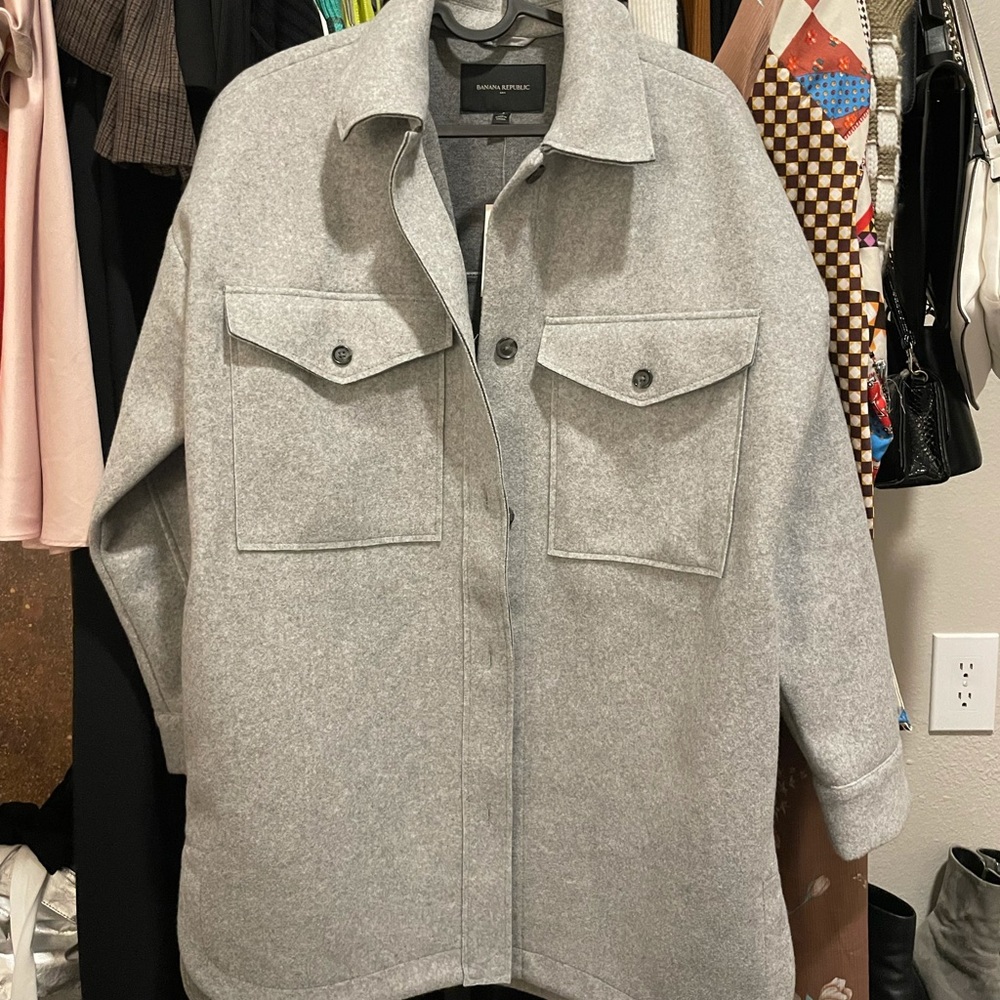 COPY - NWT Banana Republic Grey Shacket (shirt jacket)